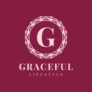 G harfi lüks kadın dairesi vektör logosu tasarımı