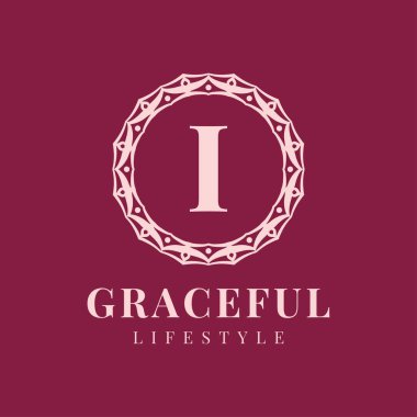 I harfi. Lüks kadın dairesi vektör logosu tasarımı.