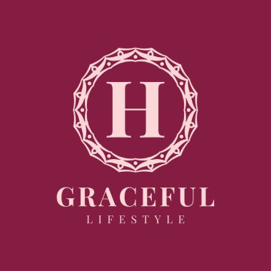 H harfi lüks kadın dairesi vektör logosu tasarımı