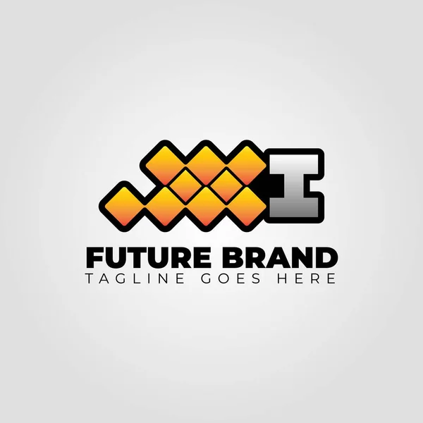 Lettera Design Moderno Futuristico Astratto Pixel Vettoriale Logo — Vettoriale Stock