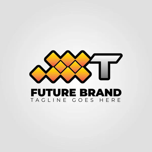 Letter Moderne Futuristische Abstracte Pixel Vector Logo Ontwerp — Stockvector