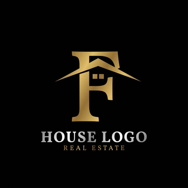 Letra Com Telhado Janela Design Logotipo Vetor Imobiliário Luxuoso —  Vetores de Stock