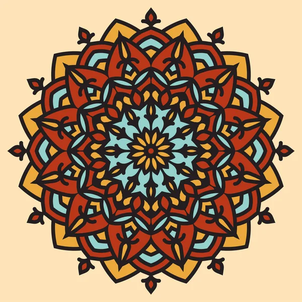 Mandala Sztuka Boho Styl Abstrakcyjny Kwiat Vintage Kolor Wektor Projektowy — Wektor stockowy