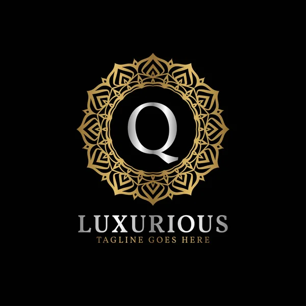 Lettre Luxueuse Fleur Décorative Mandala Art Initiales Vectoriel Logo Design — Image vectorielle