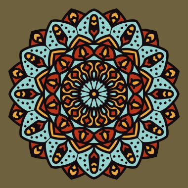 soyut mandala boho tarzı tüy nesnesi geleneksel yuvarlak dekorasyon klasik renk vektör tasarımı