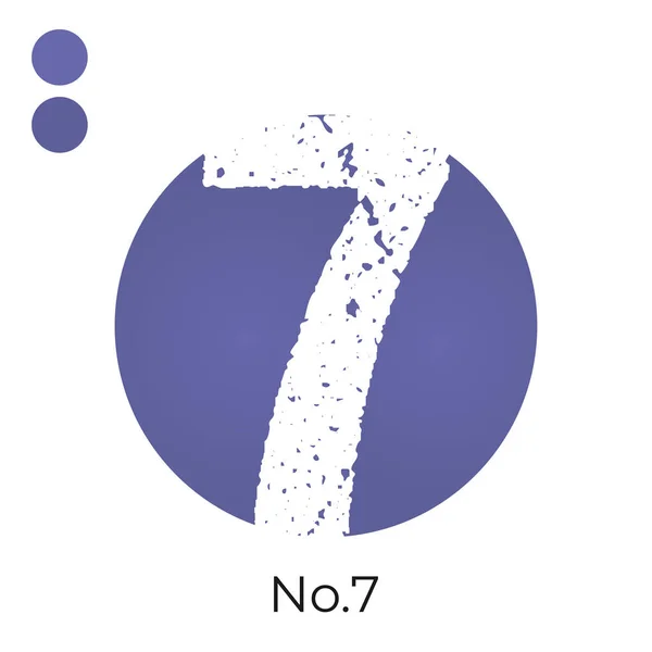 Numărul Dur Șapte Gradient Foarte Peri Cerc Culoare Vector Element — Vector de stoc