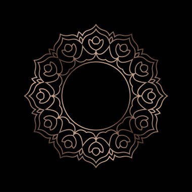 çember çizgisi altın mandala çerçeve klasik tasarım elementi