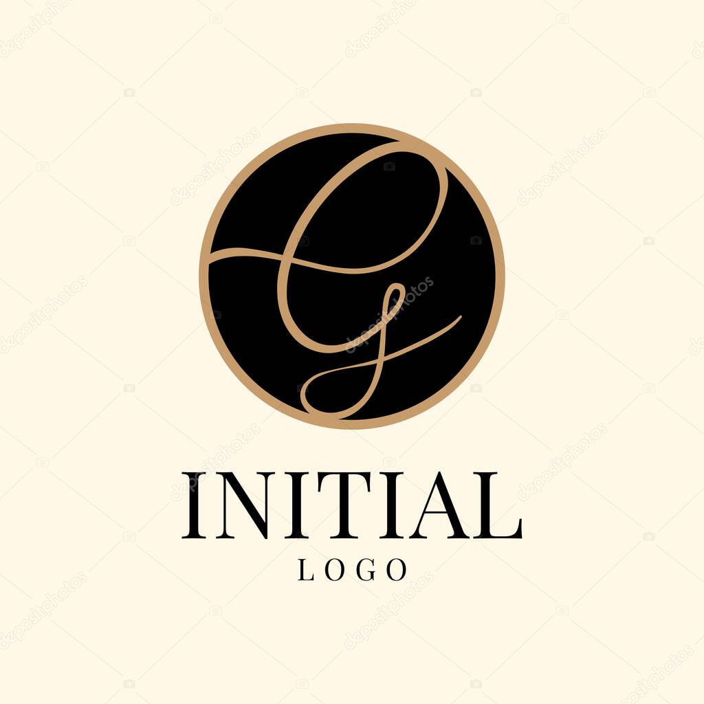 Decorative letter G inside the luxury color circle initial vector logo design