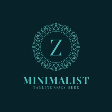 Z harfi minimalist daire dantel vektör logo tasarımı