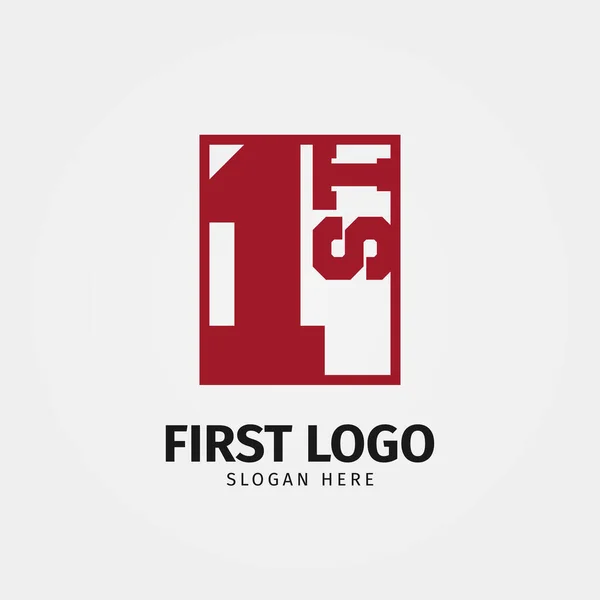 1St First Rectangle Line Vector Logo Design — Stock Vector