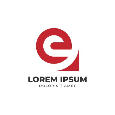 E harfi küçük harf ok veya kağıt ply monogram vektör logo tasarımı ögesi