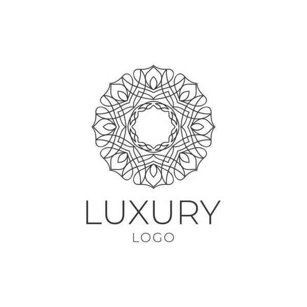 Abstract Circular Line Art Luxury Vector Logo Design Element — Stock Vector