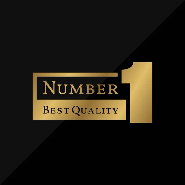 Número Mejor Calidad Lujo Vector Oro Etiqueta Elemento Diseño — Vector de stock