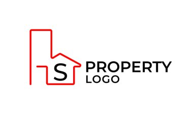 S harfi minimalist anahat oluşturma vektör logosu tasarım ögesi