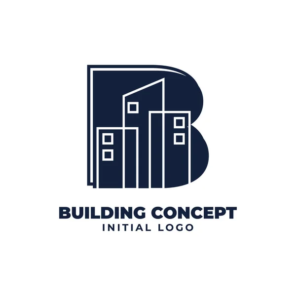 Buchstabe Mit Bauobjekt Initialvektor Logo Design Geeignet Für Immobilien Und — Stockvektor