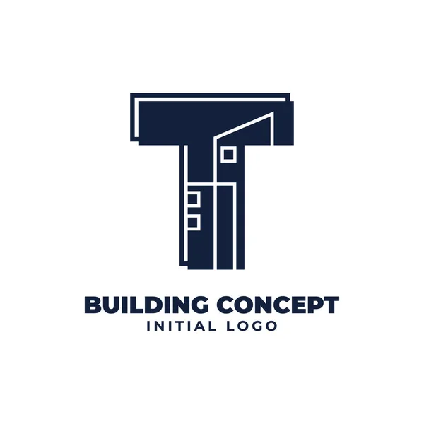 Betű Épület Objektum Eredeti Vektor Logó Tervezés Alkalmas Ingatlan Ingatlan — Stock Vector