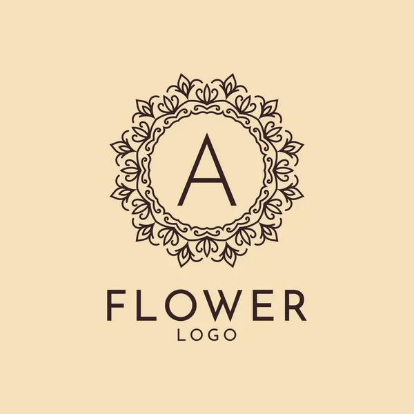 手紙スパ サロン ホテル フェミニンなブランドのための花のサークル装飾 — ストックベクタ