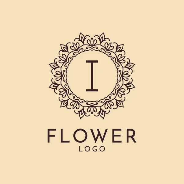 手紙私はスパ サロン ホテル フェミニンなブランドのための花サークル装飾 — ストックベクタ