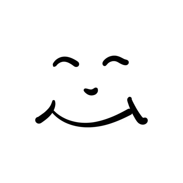 Semplice Sorriso Faccia Doodle Cartone Animato Vettore Icona Elemento Design — Vettoriale Stock