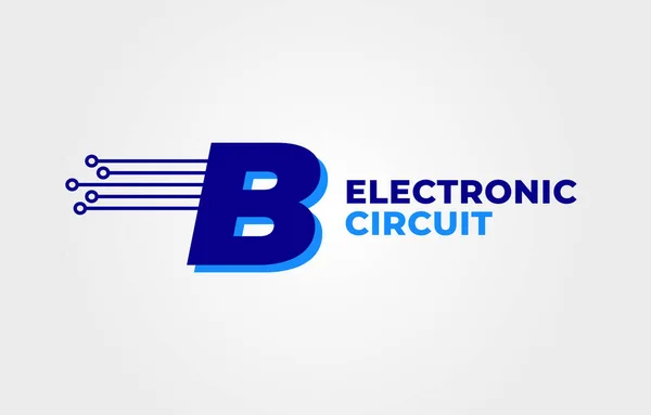 Elektronik Devre Dekorasyonlu Harfi Vektör Logo Tasarımı Ögesi — Stok Vektör