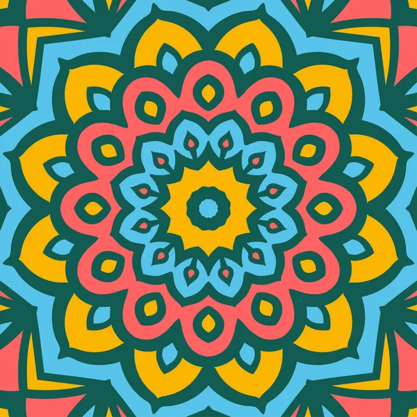 Абстрактный Цветок Мандала Плитка Вектор Шарфа Элемент Дизайна — стоковый вектор