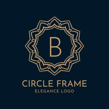 Harf B daire çerçeve zarafet vektör logosu tasarımı