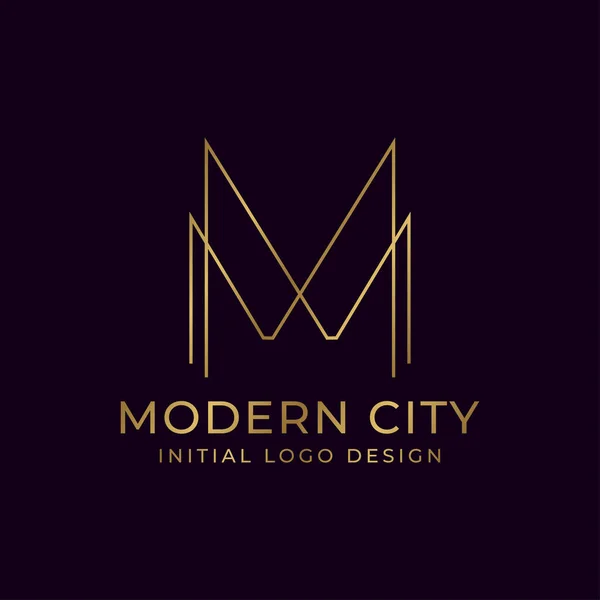 Letter Elegant Minimalist Initial Vector Logo Design Element — Stok Vektör
