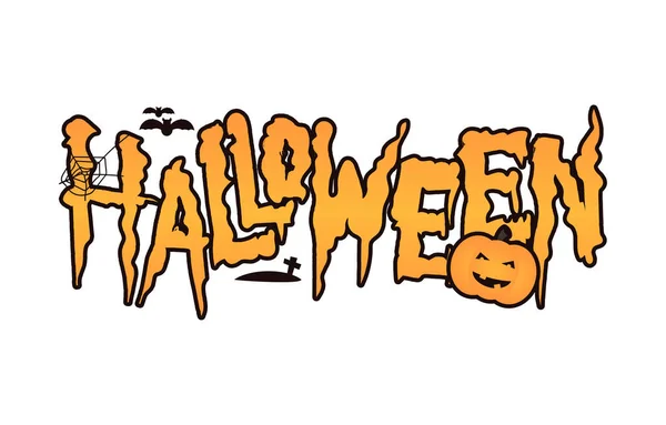 Halloween Hrubý Ručně Kreslený Typografie Vektorový Design Element — Stockový vektor