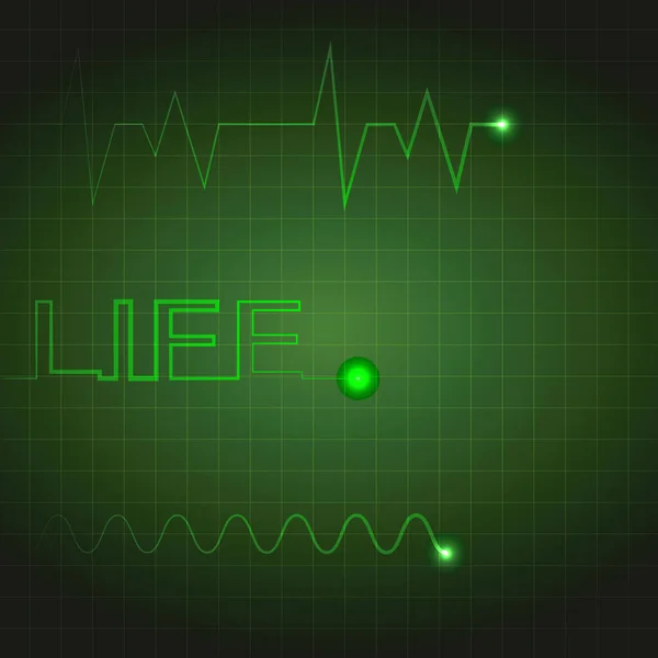 Elektrokardiogram Signály Srdečního Impulsu Signály Indikující Život Pomocí Mřížky Impulzních — Stock fotografie