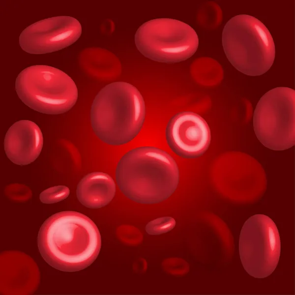 Globuli Rossi Nel Sistema Circolatorio Cellule Del Sangue Che Scorrono — Vettoriale Stock