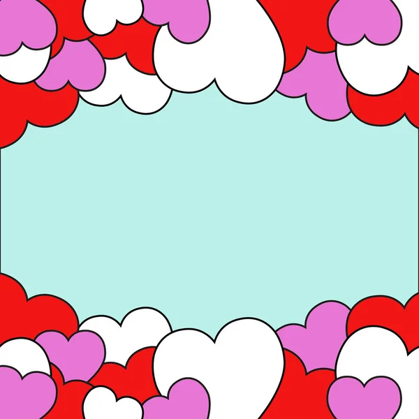 Special Hearts Frame Greeting Cards Valentine Day — Stock Vector