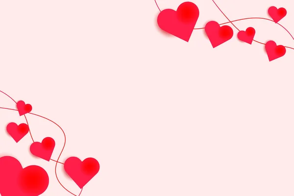 Special Background Valentines Day Red Hearts Decorative Stripes — Vetor de Stock