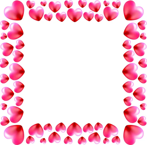 Frame Red Hearts Ideal Valentines Day — Stock Vector