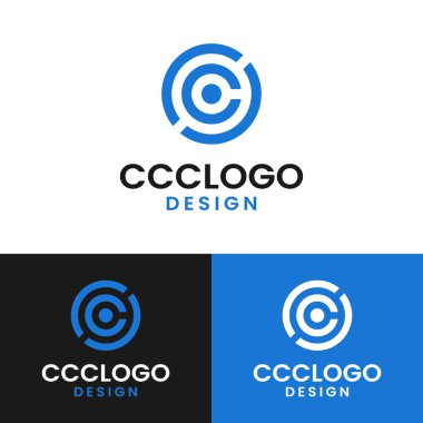 İlk Harf CCC Çemberi Basit Zarif Minimalist Eşsiz Retro Logo Tasarım Şablonu.