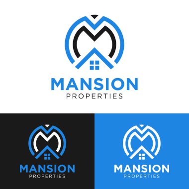 Konağın Logo Tasarım Şablonu için Harf Baş Monogramı M veya MM. Emlak Gayrimenkul Gayrimenkul İpotek İnşaat Geliştirme Yönetimi Temsilcisi Logosu Tasarımı İçin Uygun.