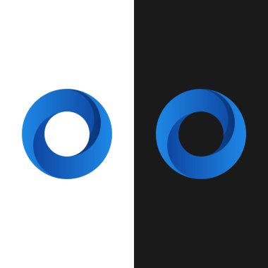 Harf Baş harfleri O Mavi Gradyan Logo Tasarım Şablonu. Genel Dijital Şirket İşletme İşletmeleri için Uygun Marka Uygulaması Basit Modern Logo Tasarımı.