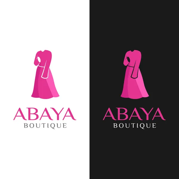Abaya Long Dress Clothes Muslim Woman Boutique Shop Business Brand — стоковый вектор