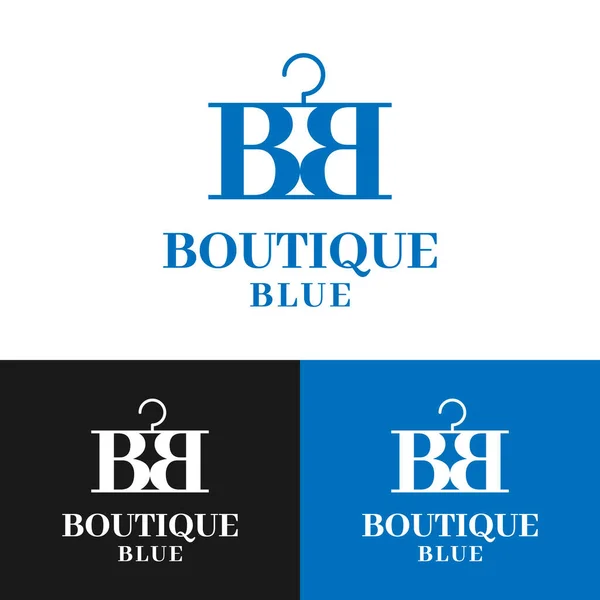 Буквенные Вешалки Голубого Бутика Suitable Clothes Fashion Apparel Retail Commerce — стоковый вектор