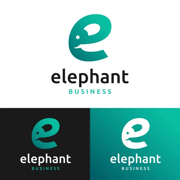 Letter Initial Elephant Logo Design Template Vhodné Pro General Fashion — Stockový vektor