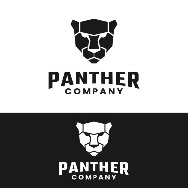 Siyah Jaguar Panter Lideri Aslan Puma Cougar Wolf Çita Rusça Siluet Vintage Retro Hipster Logo Tasarımı.