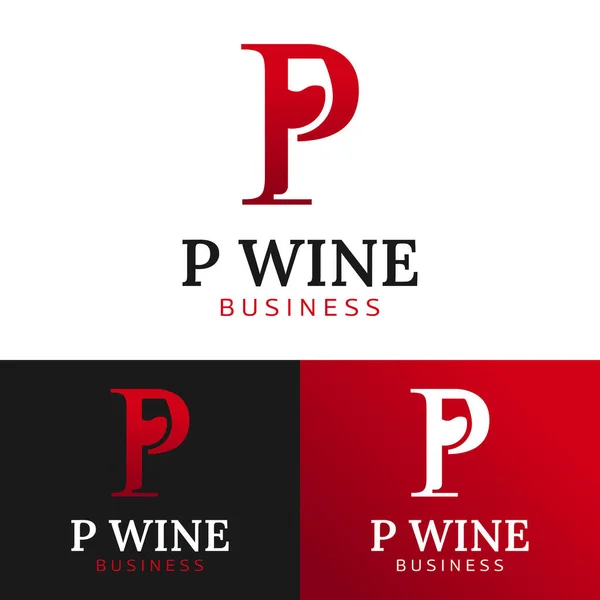 Carta Inicial Wine Glass Logo Design Template Adequado Para Bar — Vetor de Stock