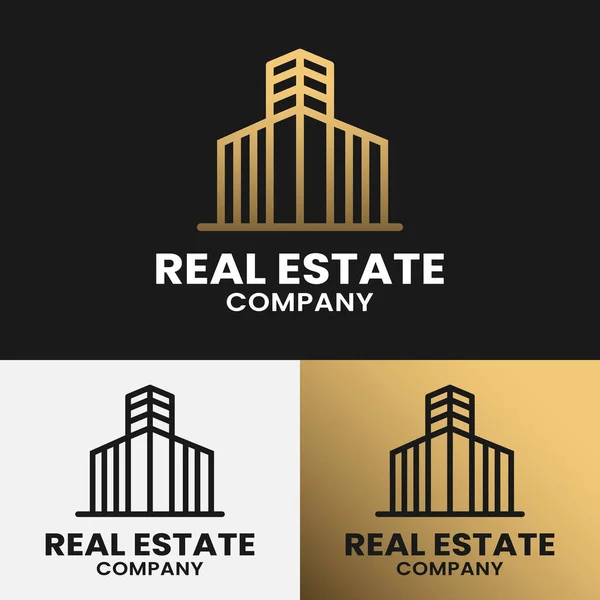 Einfache Linie Immobilien Logo Design Template Geeignet Für General Realty — Stockvektor