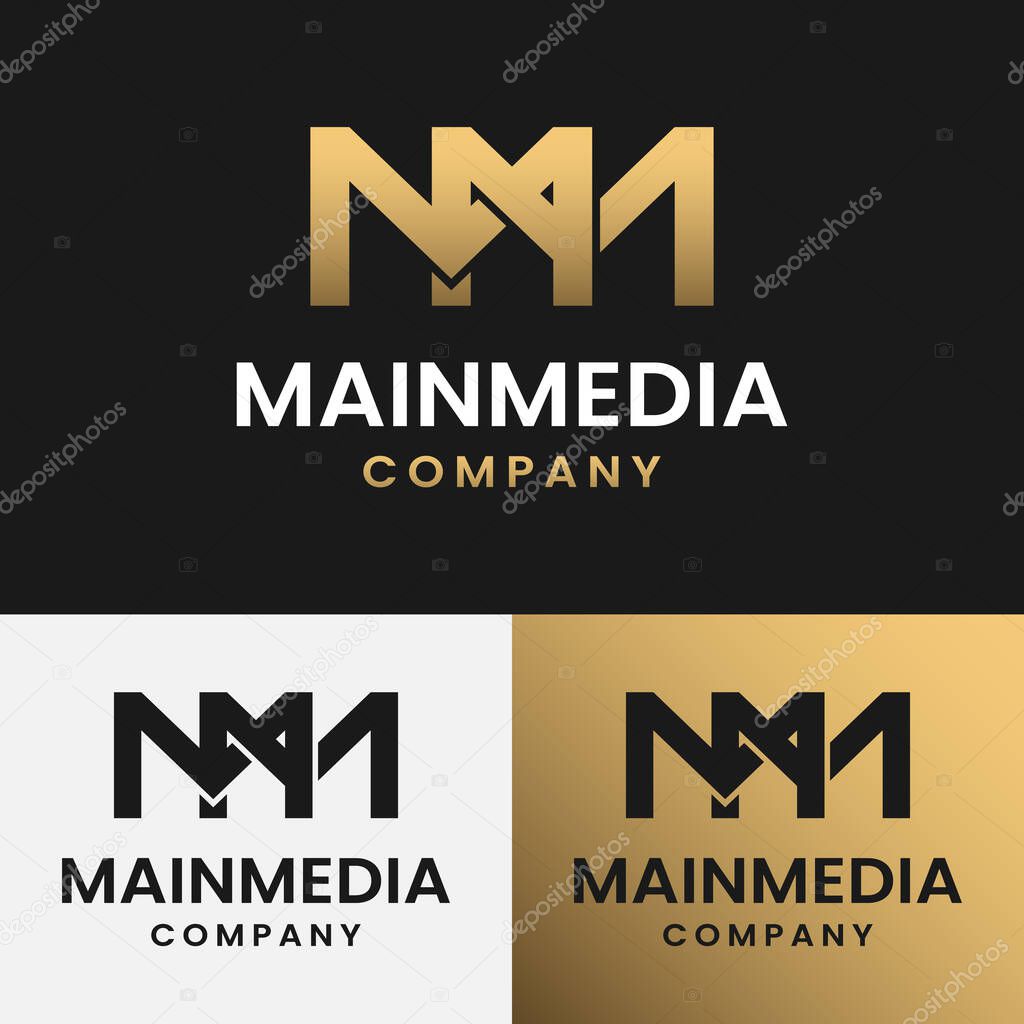 Monogram Initial Letter MM Simple Elegant Minimalist Unique Retro Vintage Logo Design Template.