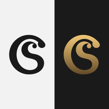 C S CS SC Harf İlk Monogram Logo Tasarım Şablonu. Genel Moda Spor Şirketi İş Markası Basit Temiz Klas Modern Logo Tasarımı İçin Uygun.