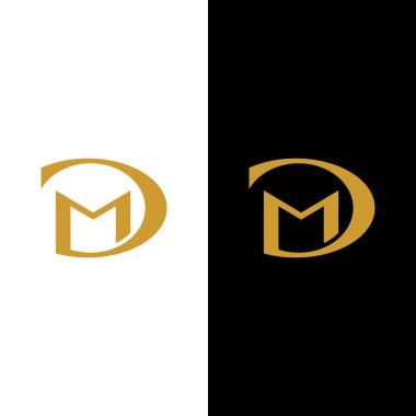 D M DM MD Harf Monogramı İlk Logo Tasarım Şablonu. Genel Moda Mücevher Mücevher Mücevherat İnşaat Finans Şirketi Şirket Mağazası Kıyafeti Basit Modern Moda Logosu Tasarımı.