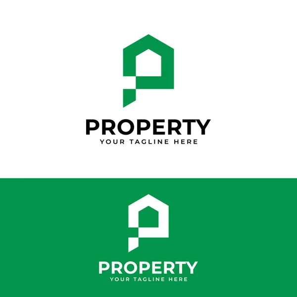 Carta Monograma Inicial Propiedad Casa Logo Diseño Plantilla Adecuado Para — Archivo Imágenes Vectoriales