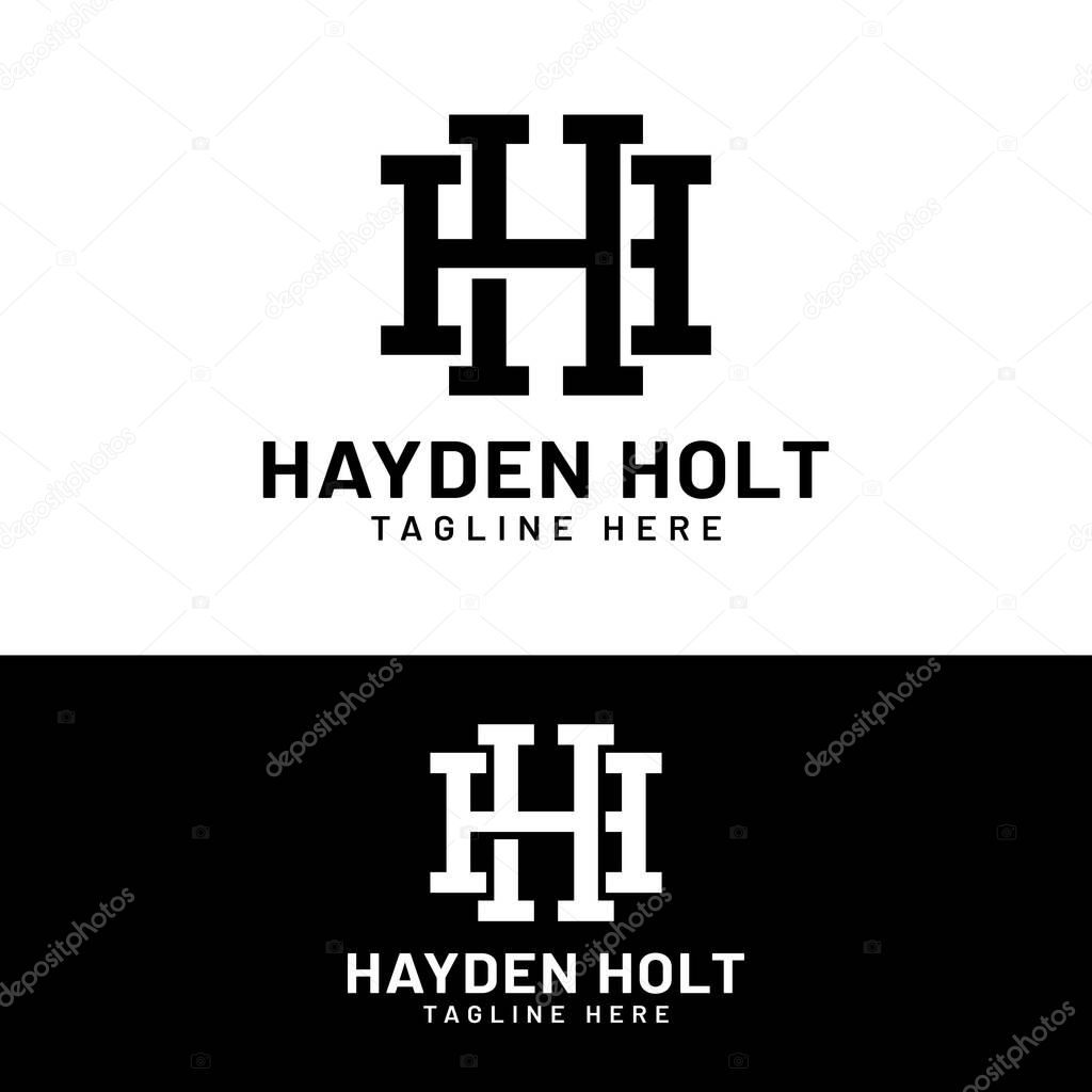 H HH Letter Monogram Initial Logo Design Template. Suitable for General Sports Fitness Construction Finance Company Business Corporate Shop Apparel in Simple Modern Style Logo Design.