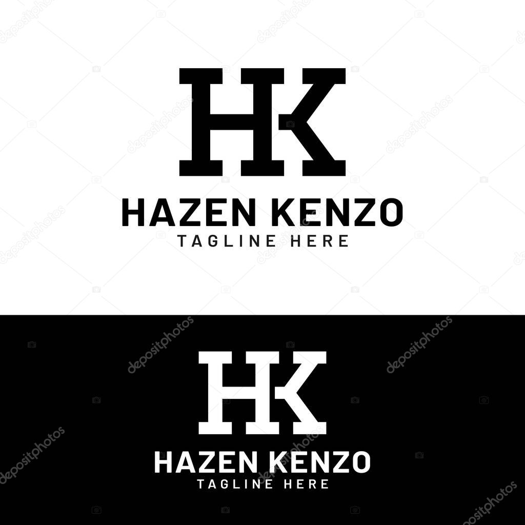 H K HK KH Letter Monogram Initial Logo Design Template. Suitable for General Sports Fitness Construction Finance Company Business Corporate Shop Apparel in Simple Modern Style Logo Design.