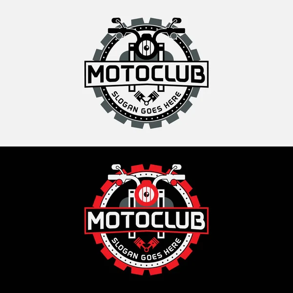 Chopper Motocicleta Con Plantilla Diseño Logotipo Engranaje Adecuado Para Motocicleta — Vector de stock