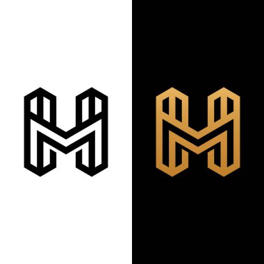 M H MH HM Harf Monogramı İlk Logo Tasarım Şablonu. Genel Spor Fitness Finans İnşaat Şirketi İş Kurumsal Giysileri Modern Moda Logo Tasarımı İçin Uygun.
